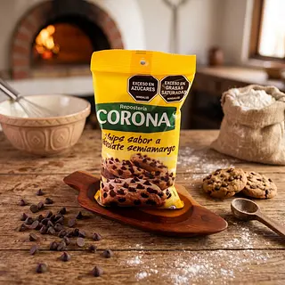 Chips Sabor A Chocolate Semiamargo Corona X 250 Gr